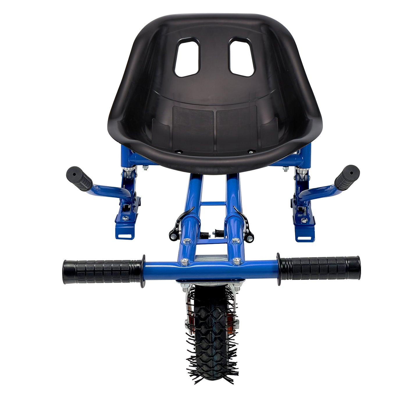 Top view showcasing the ergonomic design of the RIDEO Hoverboard Go-Kart A5, featuring a comfortable seat and adjustable frame for all age groups.