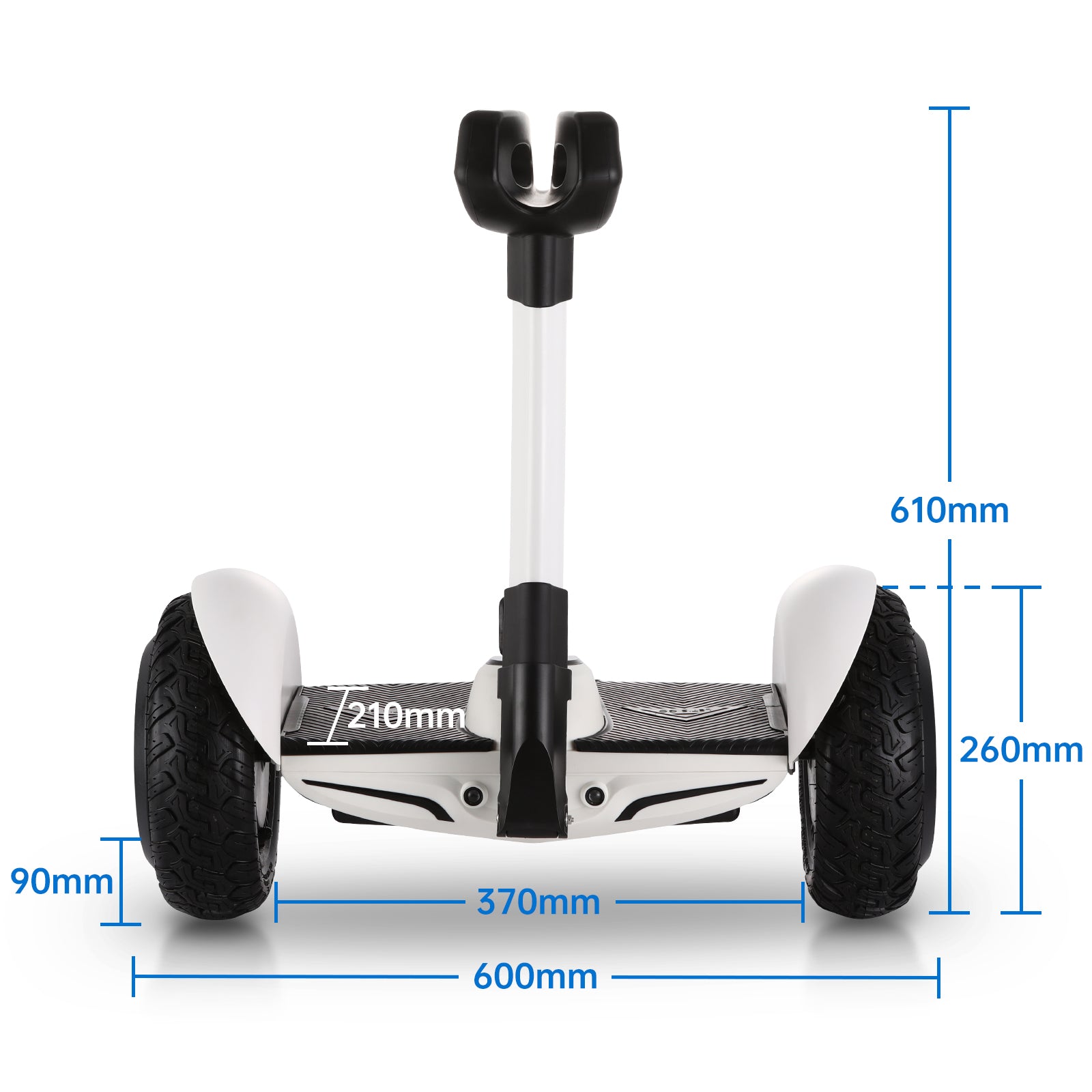 View the compact dimensions of the RIDEO 11 inch hoverboard, designed to deliver performance and maneuverability with a sturdy build, ideal for daily use.