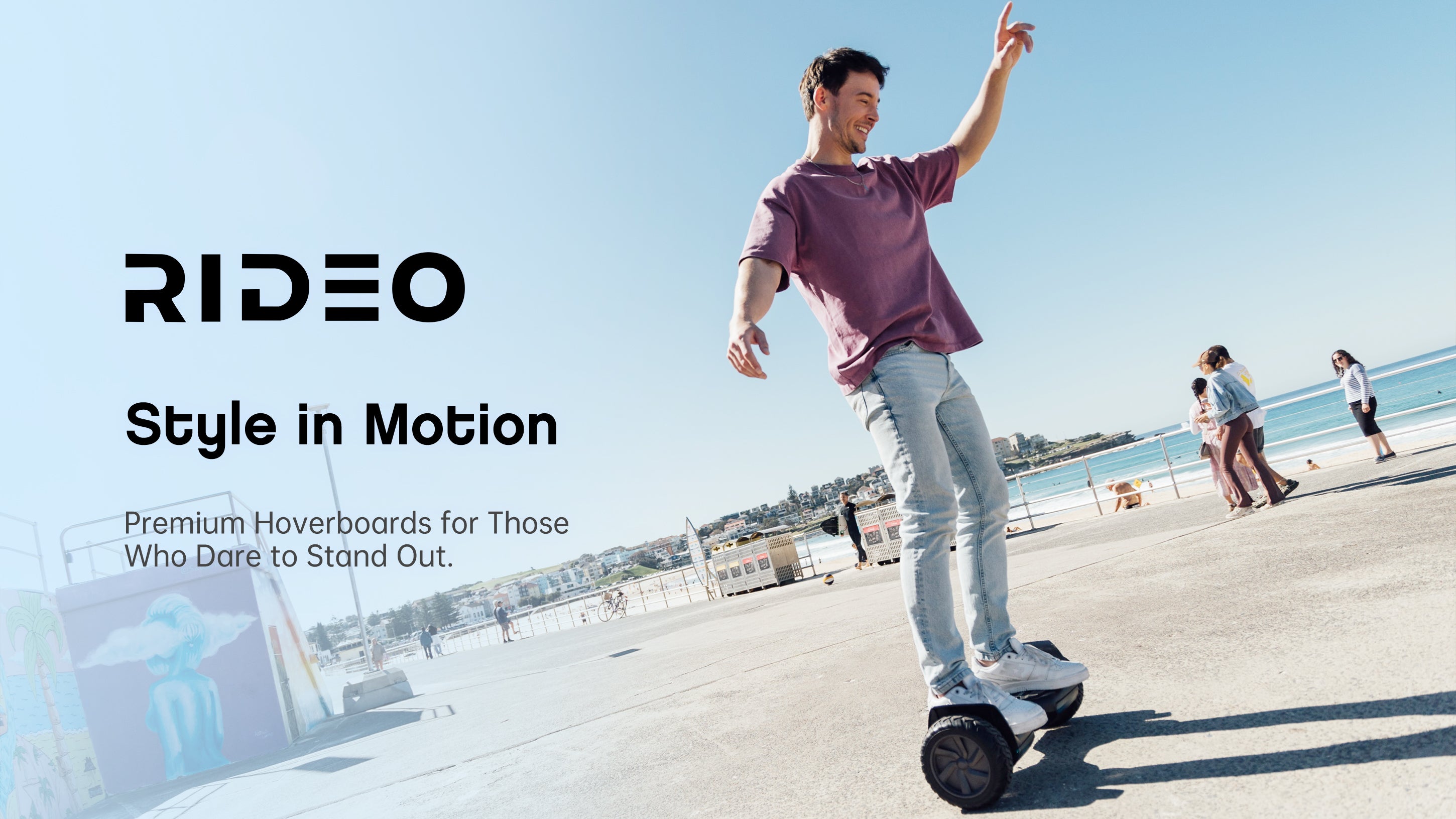 RIDEO V3 Hoverboard All Terrain 8.5 inch Wheel Self Balancing Off Road Scooters Black