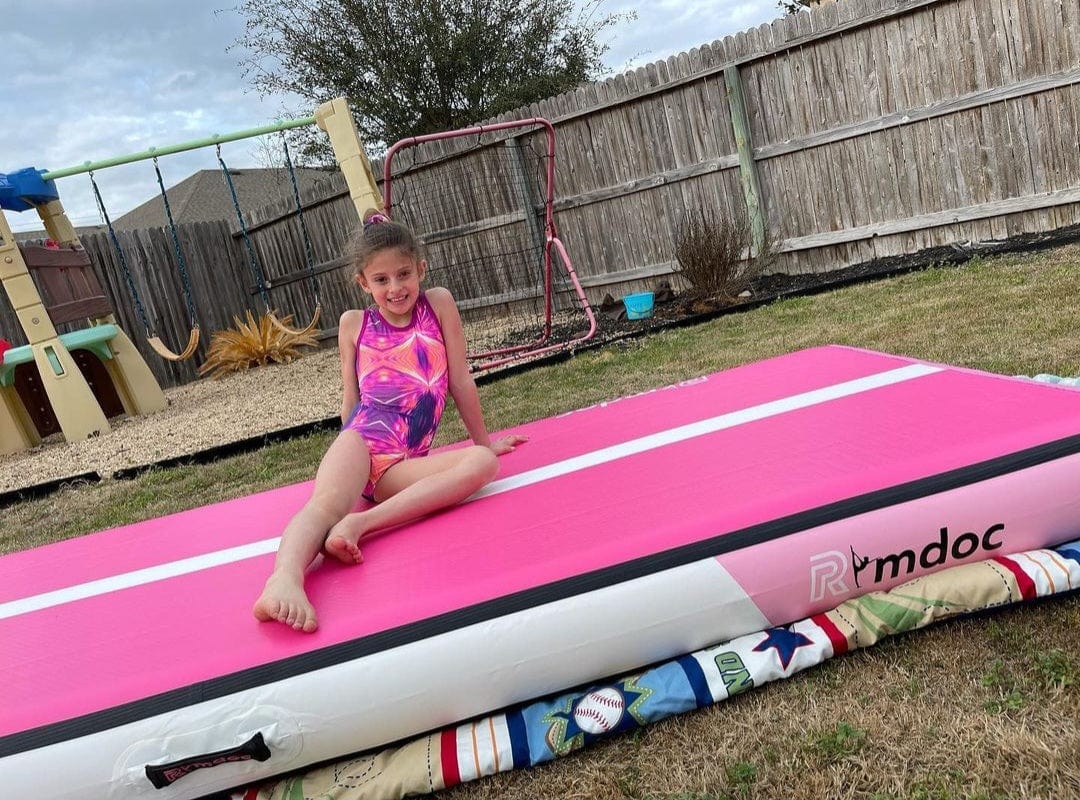 Rimdoc Premium Inflatable Air Track Gymnastics Tumbling Mat 20cm Home Incl. Electric Pump, Bag - RIDEO